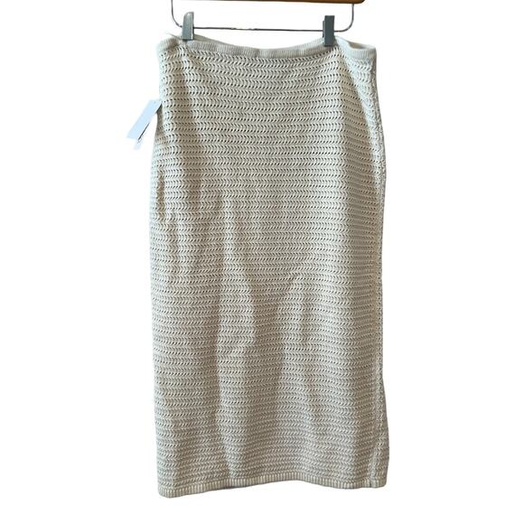 House of Harlow 1960 Revolve Crochet Midi Skirt Cream L - Picture 5 of 6